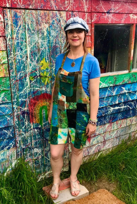 Hippie Tie Dye Patchwork DUNGAREES 