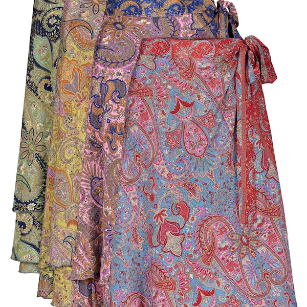 Double layer silky wraparound skirt - up to plus size