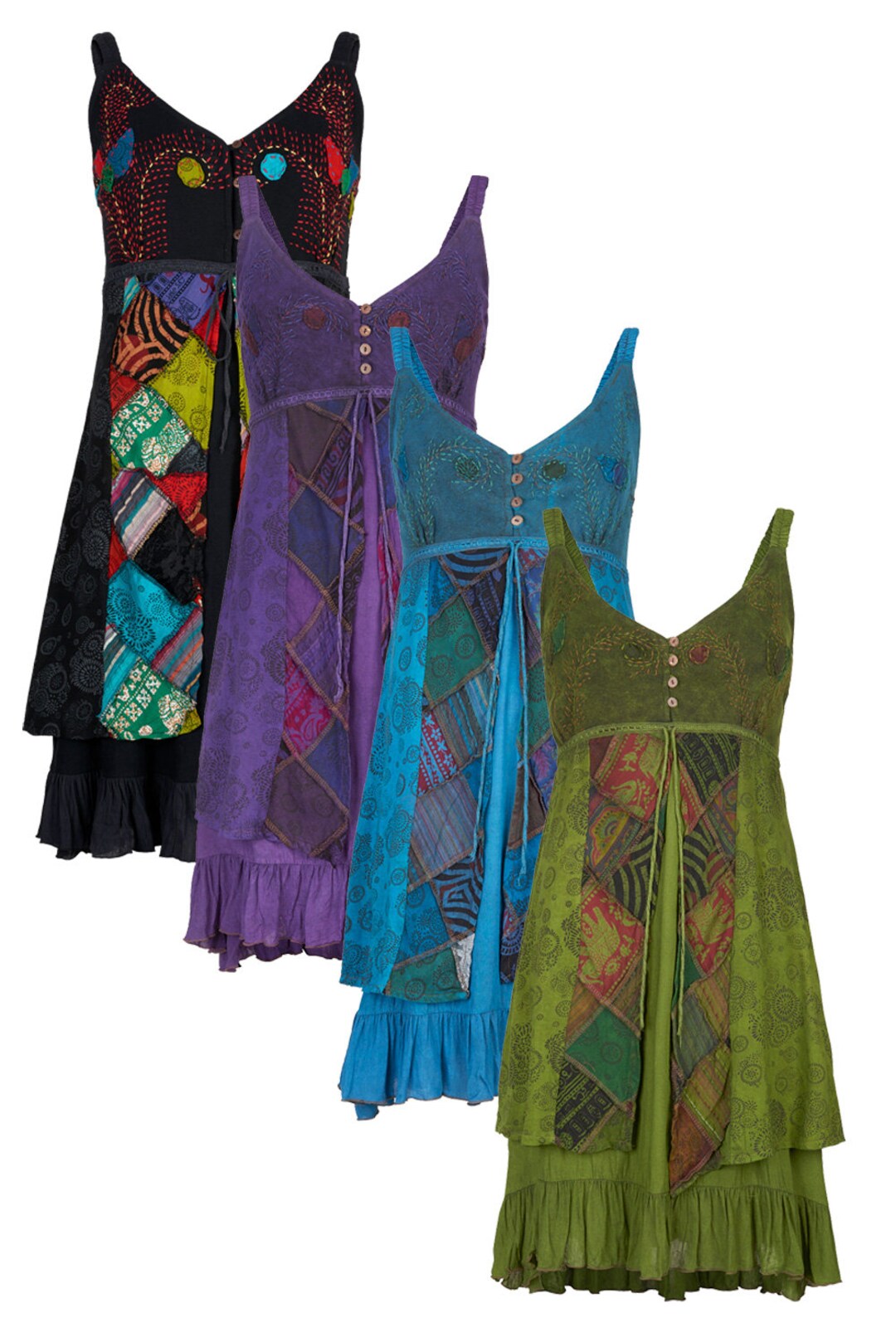 PAGAN Style DRESS Curvy Girl Goddess Pretty Double Layered Strappy