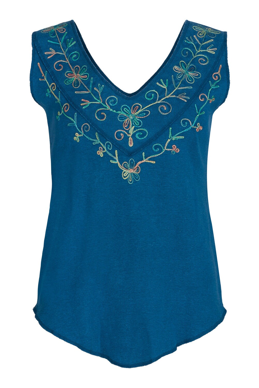 Embroidered sleeveless Vneck top Etsy