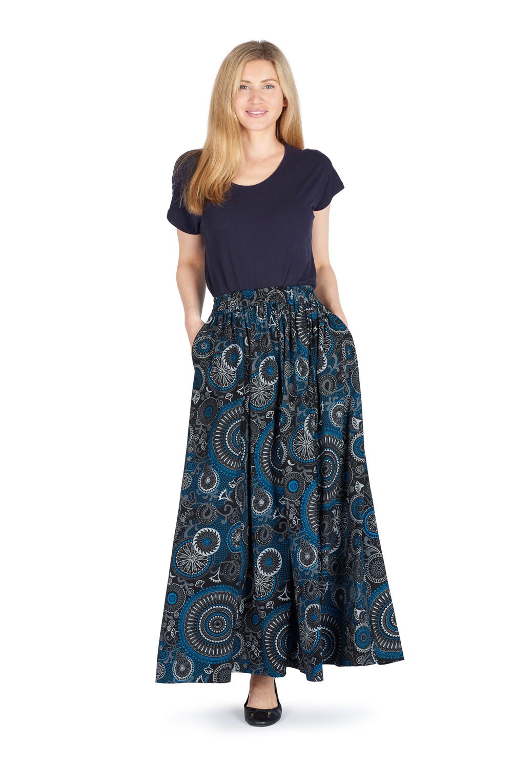 Mandala Print Full Maxi Skirt With Pockets up to PLUS Size - Etsy UK