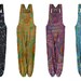 New HIPPIE TIE DYE harem dungarees with pockets festival clothes unisex hippy clothing up to regular and plus size