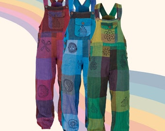 Children patchwork dungarees