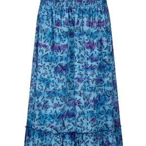 Evelyn Butterfly Print Maxi Skirt | 100% Cotton Tie-Dye | Shirred Waist & Pockets | UK Sizes 8–24
