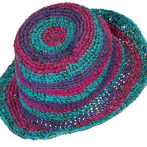 Full colour hemp wire brim hat