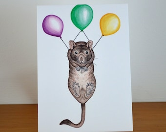 Degu Greetings Card, Degu Birthday Card Design, Degu Celebration Card, Degu Owners, Degu Lover