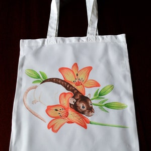 Agouti Hooded Rat Tote Bag, Tiger Lily Shopping Bag