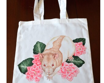 Rat Shopping Bag, Rat Tote Bag, Hooded Rat Carrier