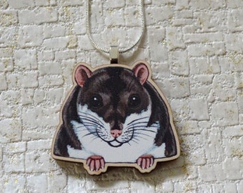 Dwarf Hamster Necklace, Hamster Pendant, Pet Hamster Gift, Hamster Owners
