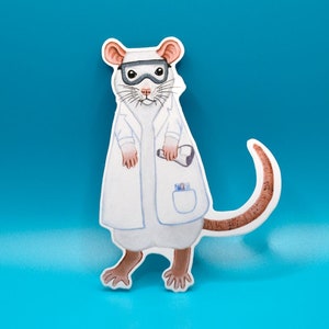 Lab Rat Sticker, Rat Vinyl Sticker, Laboratory Rat, Rat Nurse, Rat Doctor, Veterinary Stickers