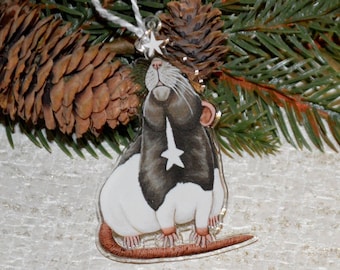 Star Gazing Rat Decoration, Hanging Rat Decor, Star Rat Art Acrylic Charm, Rat Lovers, Rat Gift