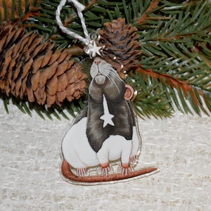 Star Gazing Rat Decoration, Hanging Rat Decor, Star Rat Art Acrylic Charm, Rat Lovers, Rat Gift