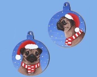 AD-P91RCB Details about   Black Pug Dogs with Red Rose Christmas Tree Bauble Decoration Gift 