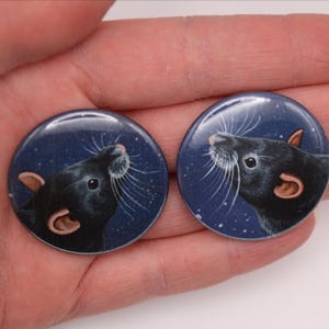 Ratte Anstecker, Zwei Designs, Nachthimmel Design