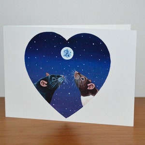 Heart Rats Greetings Card - Blank Greetings Card - Featuring Pet Rats - Rat Lover