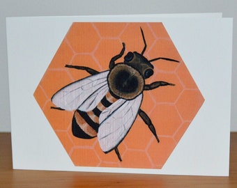 Tarjeta de felicitación de abeja - Tarjeta de apicultor - Abeja de miel - Abejorro - Tarjeta de tamaño A6