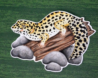 Leopard Gecko Sticker, Gecko Vinyl Sticker