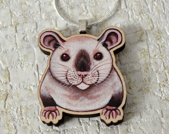 Siamese Rat Necklace, Wearable Rat Art, Rat Jewellery, Rat Pendant, Rat Gift Idea