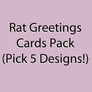 Rat Greetings Cards, Pack of Five, Choose from 39 Designs, Birthday, Celebration, Blank Notecard, Halloween, Friendship, Thinking of You