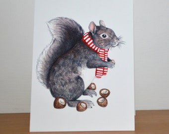 Grey Squirrel Greetings Card, Gray Squirrel, Wildlife Greetings Card