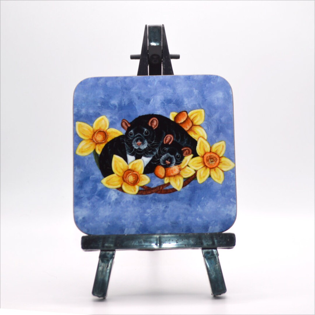 Rats and Daffodils Coaster Design - Etsy