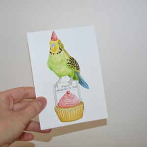 Budgie Birthday Card, Budgerigar Greetings Card image 2