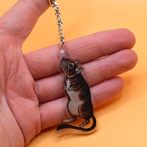 Degu Keyring, Pet Degus Keychain, Degu Owner Gift image 3