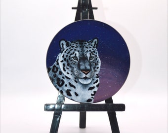 Snow Leopard Coaster, Big Cat Drinks Coaster