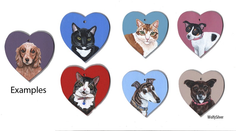 Custom Painted Wooden Heart, Any Pet Painted, Hangable, Pet Portrait, Cat, Dog, Rat, Rodent, Rabbit, Degu, Guinea Pig Cavy, Hamster etc image 7