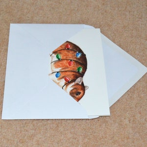 Hamster Christmas Card, Festive Golden Hamster Greetings Card image 4