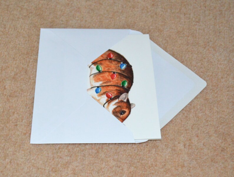 Hamster Christmas Card, Festive Golden Hamster Greetings Card image 4