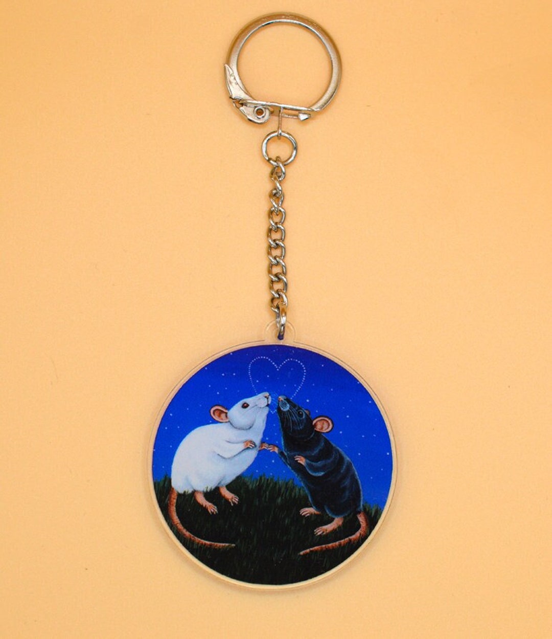 Key Chain Mouse Mouse Keyring, Pet Mice Key Chain, Satin Fancy Mice Gift, Cute Pet ...