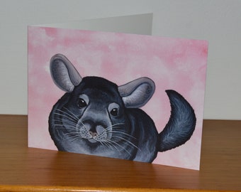 Chinchilla Greetings Card - Blank inside for your own message - Great for Chinchilla Owners, Friends, Vets etc