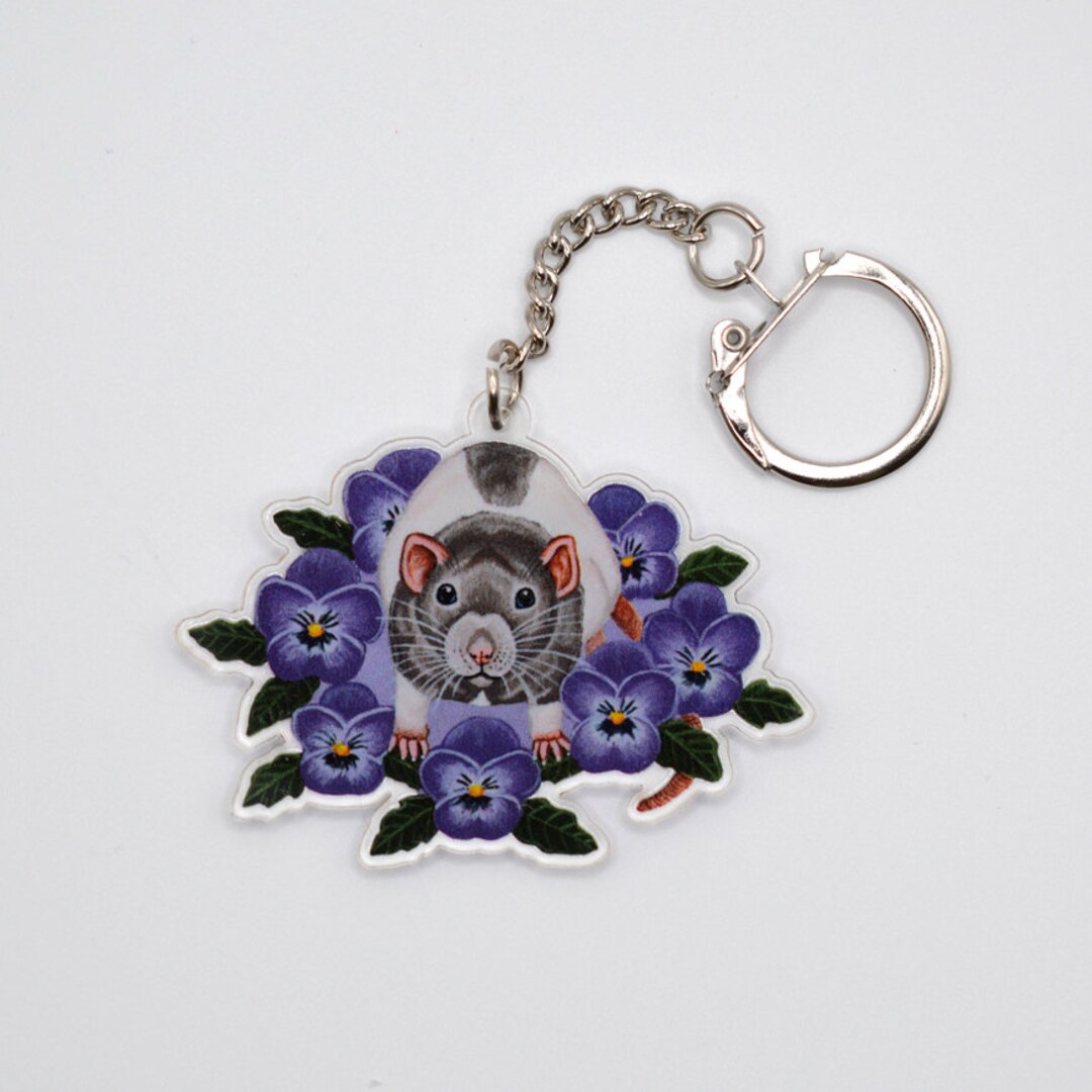 DOUBLET / OPEN HOUSE Rat Keychain Rat DOUBLET OPEN Gray Wood Pet