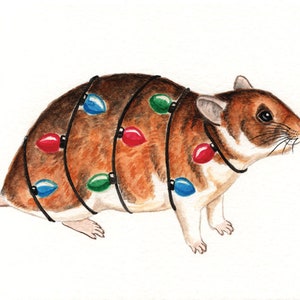 Hamster Christmas Card, Festive Golden Hamster Greetings Card image 5