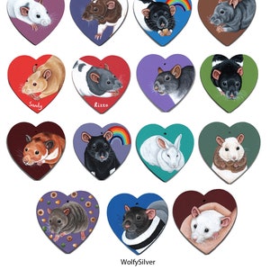 Corazón de madera pintado a medida, cualquier mascota pintada, ahorcable, retrato de mascota, gato, perro, rata, roedor, conejo, degu, conejillo de indias Cavy, hámster, etc. imagen 10
