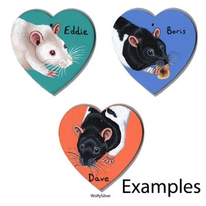 Custom Painted Wooden Heart, Any Pet Painted, Hangable, Pet Portrait, Cat, Dog, Rat, Rodent, Rabbit, Degu, Guinea Pig Cavy, Hamster etc image 9