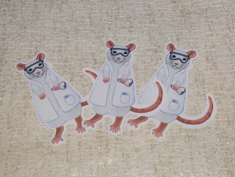 Lab Rats Stickers Lab Rat Sticker, Rat Vinyl Sticker, Laboratory Rat, Rat Nurse, Rat ...