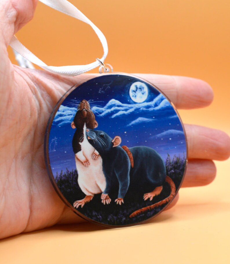 Rat Ribbon Rat Friends Acrylic Charm Decoration, Hanging Rat Decoration, Gift for ...