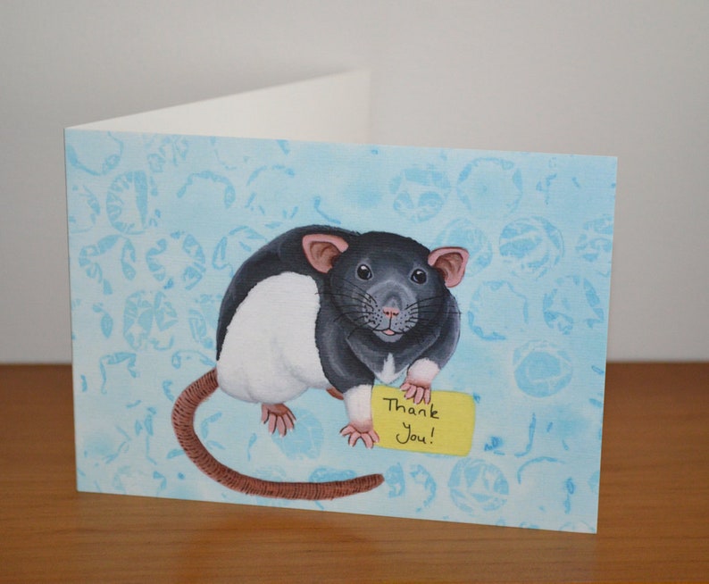 Rat Thank You Card Rat Lovers Greetings Card Thanks Great - Etsy