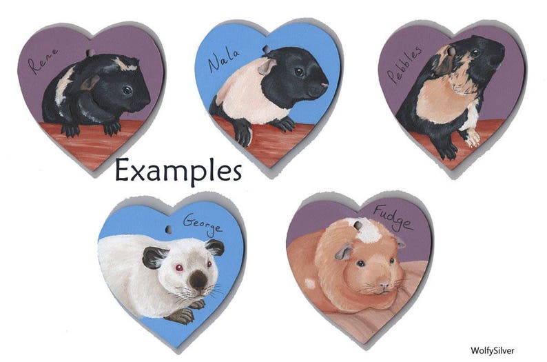 Custom Painted Wooden Heart, Any Pet Painted, Hangable, Pet Portrait, Cat, Dog, Rat, Rodent, Rabbit, Degu, Guinea Pig Cavy, Hamster etc image 4