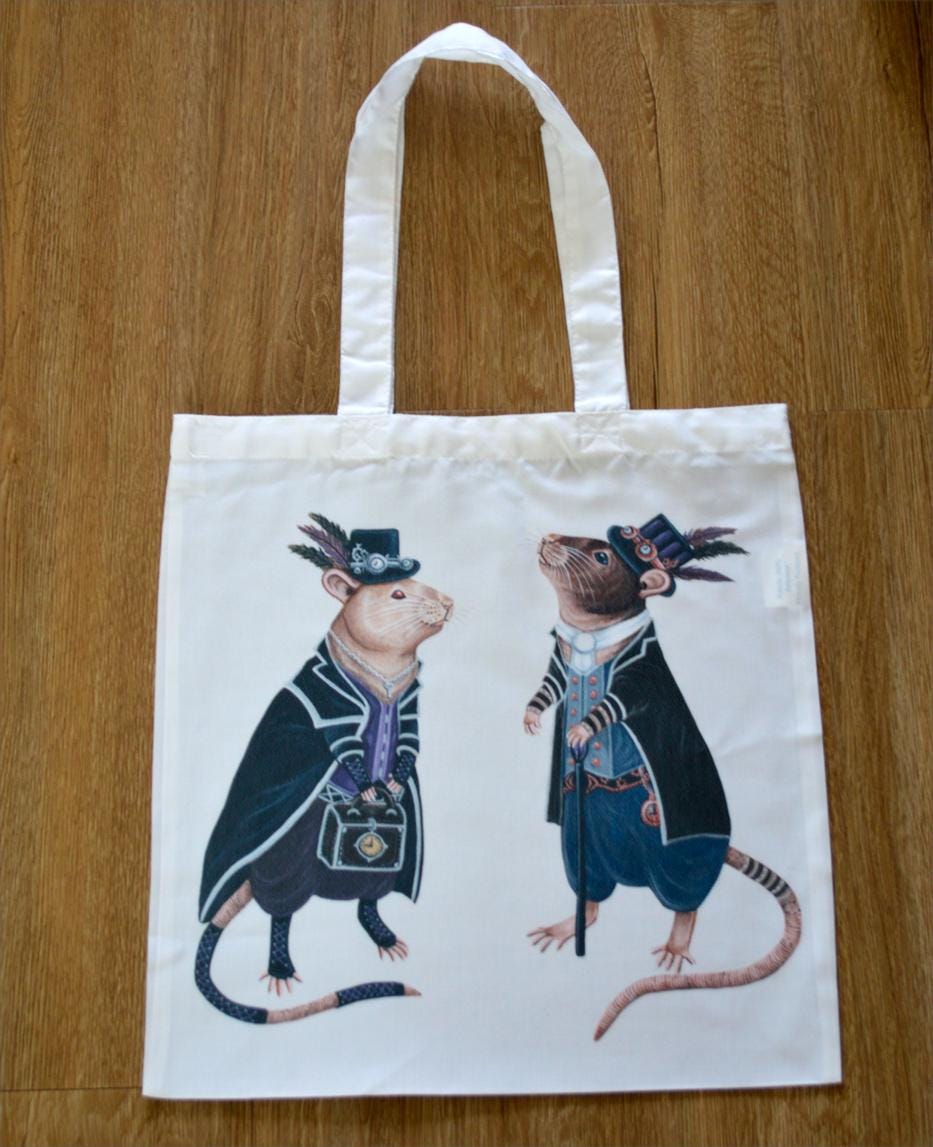Steampunk Rats Tote Bag, Rat Shopping Bag - Etsy