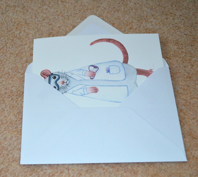 Lab Rat Greetings Card, Science Student, Lab Tech, Researcher, Card for a Professor or Veterinarian Student image 2