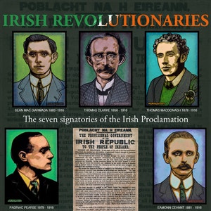 The Signatories of the Irish Proclamation Poster Print by Jim FitzPatrick. Easter Rising, Easter1916, 1916 Rising, Irish, Ireland
