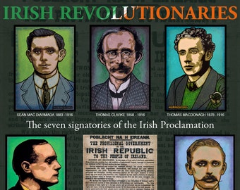The Signatories of the Irish Proclamation Poster Print by Jim FitzPatrick. Easter Rising, Easter1916, 1916 Rising, Irish, Ireland