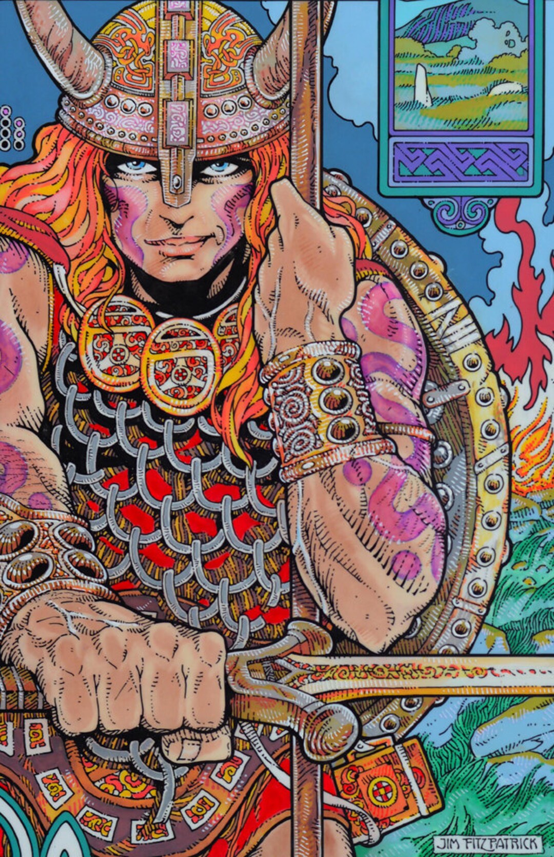 Celtic Irish Fantasy Art Print NUADA the Warrior King - Etsy