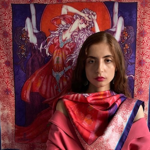 Morrigan Celtic Silk Scarf from Jim FitzPatrick