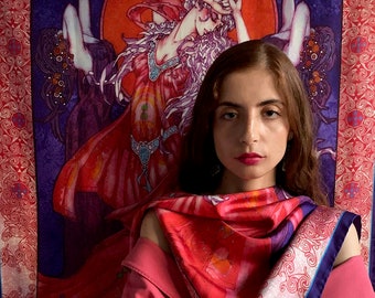 Morrigan Celtic Silk Scarf from Jim FitzPatrick