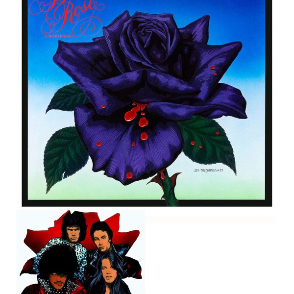 Thin Lizzy Black Rose Album front and back cover 1979 Print. Vintage Vinyl Record Album Art, Rock, Graphic Art, Wall Art.