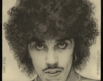 Fine Art Portrait Philip Lynott 1979 Print. Fine Art Print, Pencil Drawing, Original Portrait, Black and White, Singer, Musician.